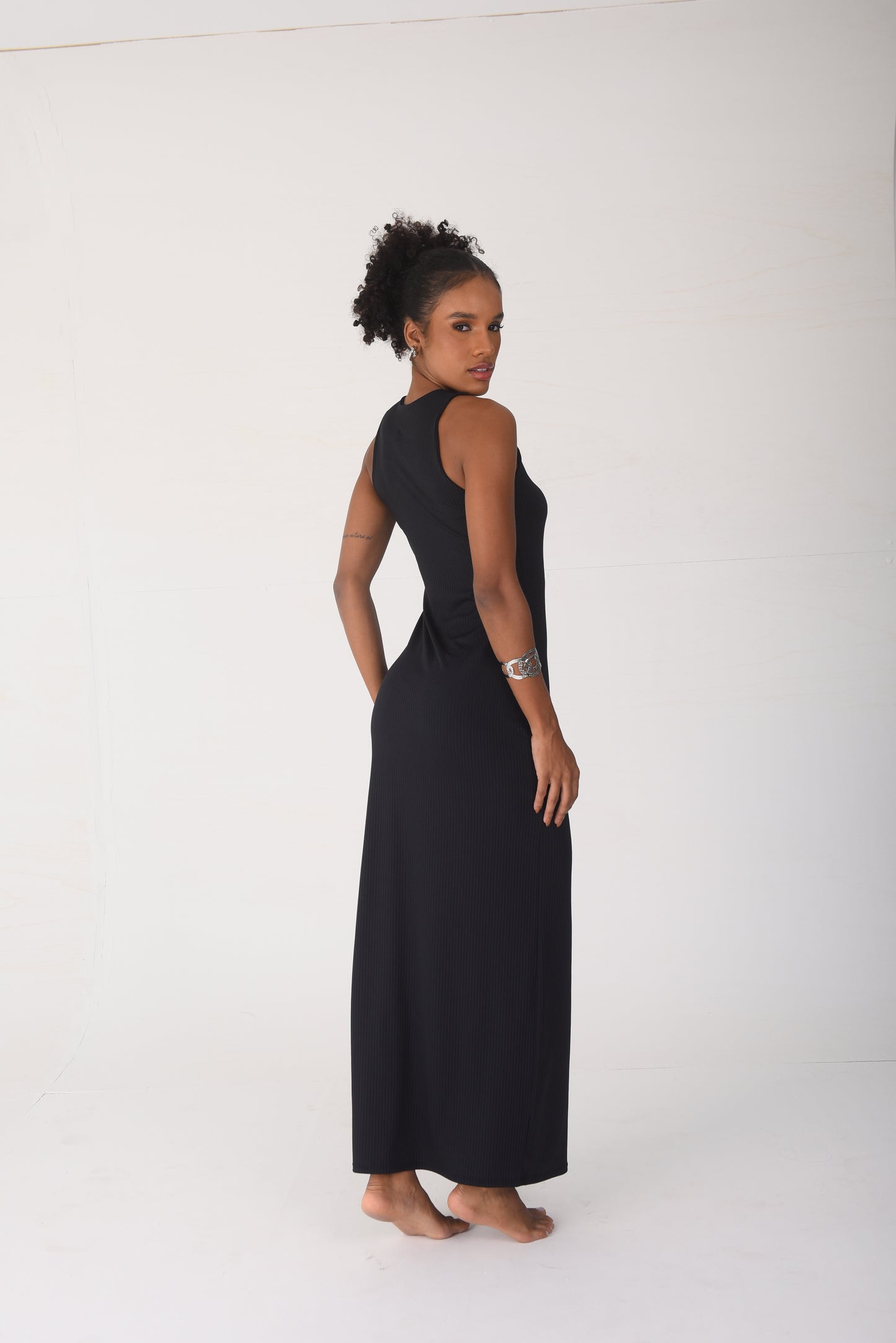 Ribbed Maxi Dress Black