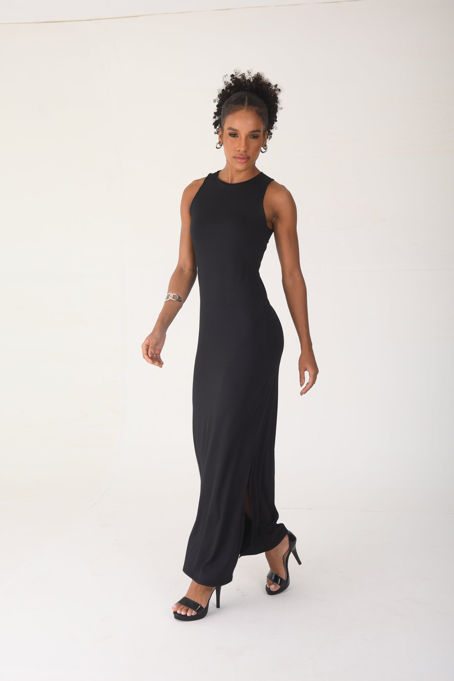 Ribbed Maxi Dress Black
