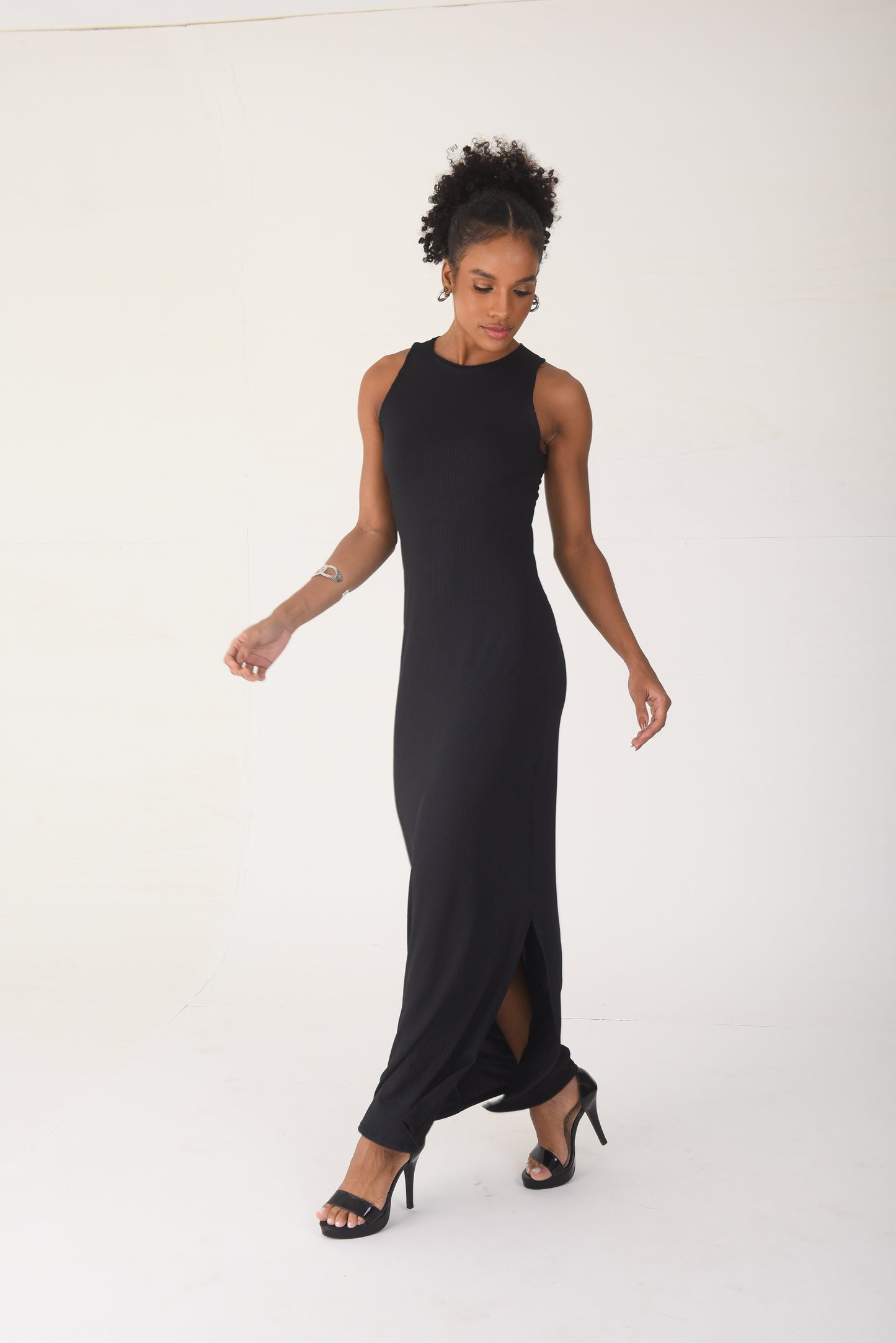Ribbed Maxi Dress Black