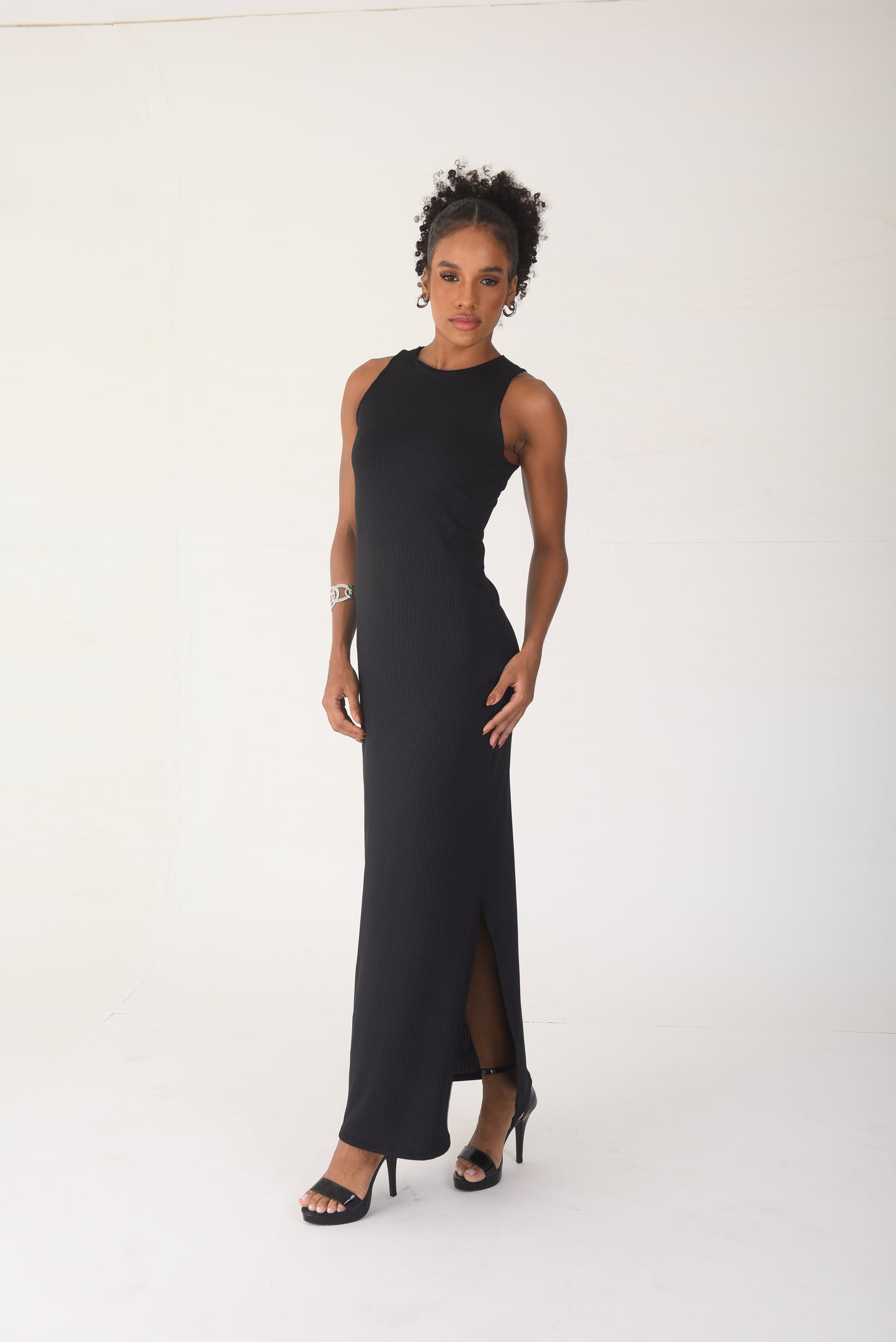 Ribbed Maxi Dress Black
