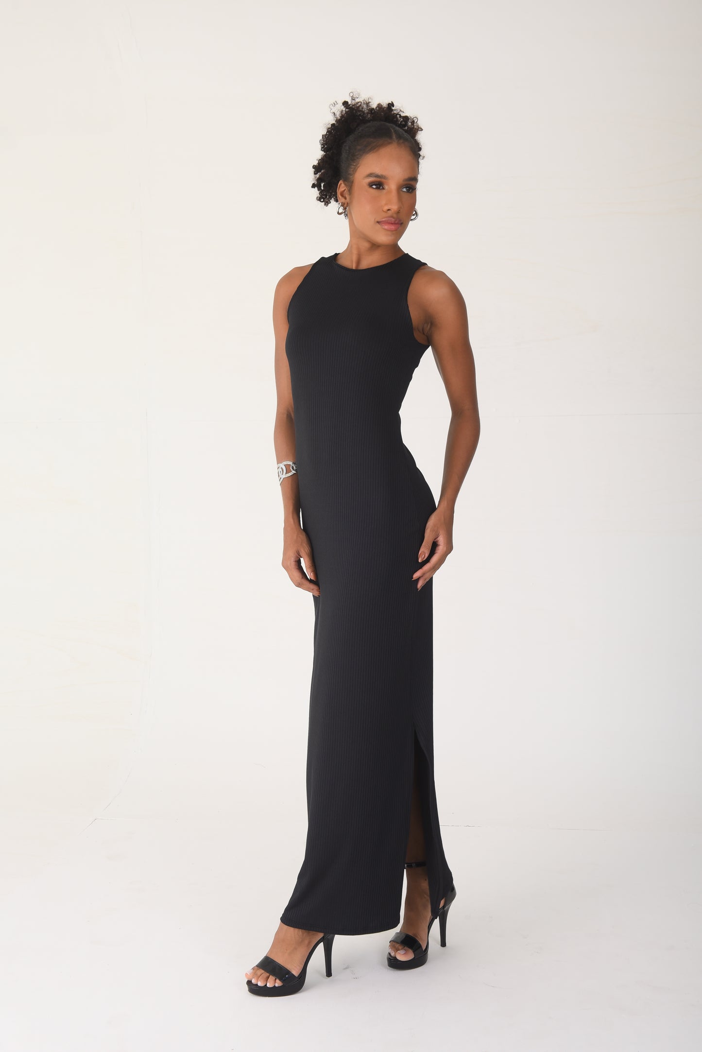 Ribbed Maxi Dress Black