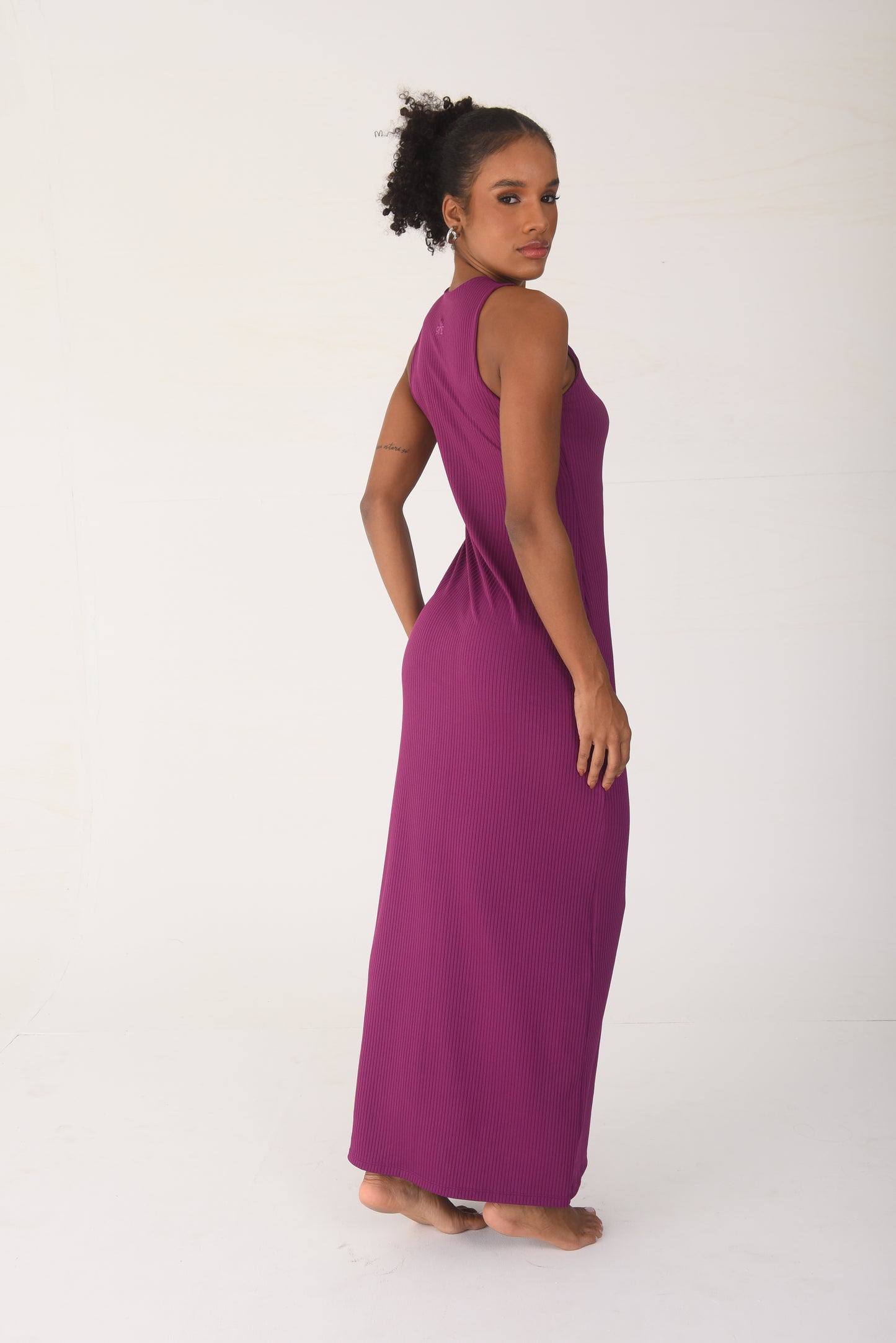 Ribbed Maxi Dress Purple