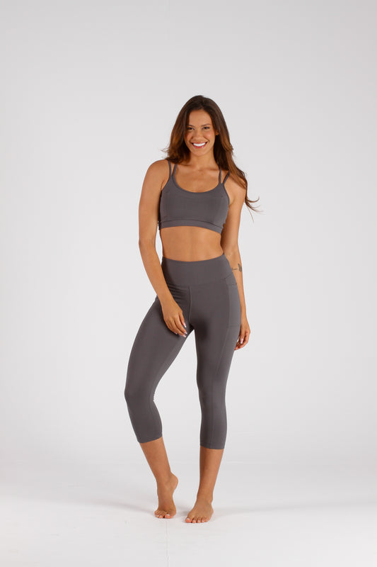 Grey Pocket 3/4 Legging
