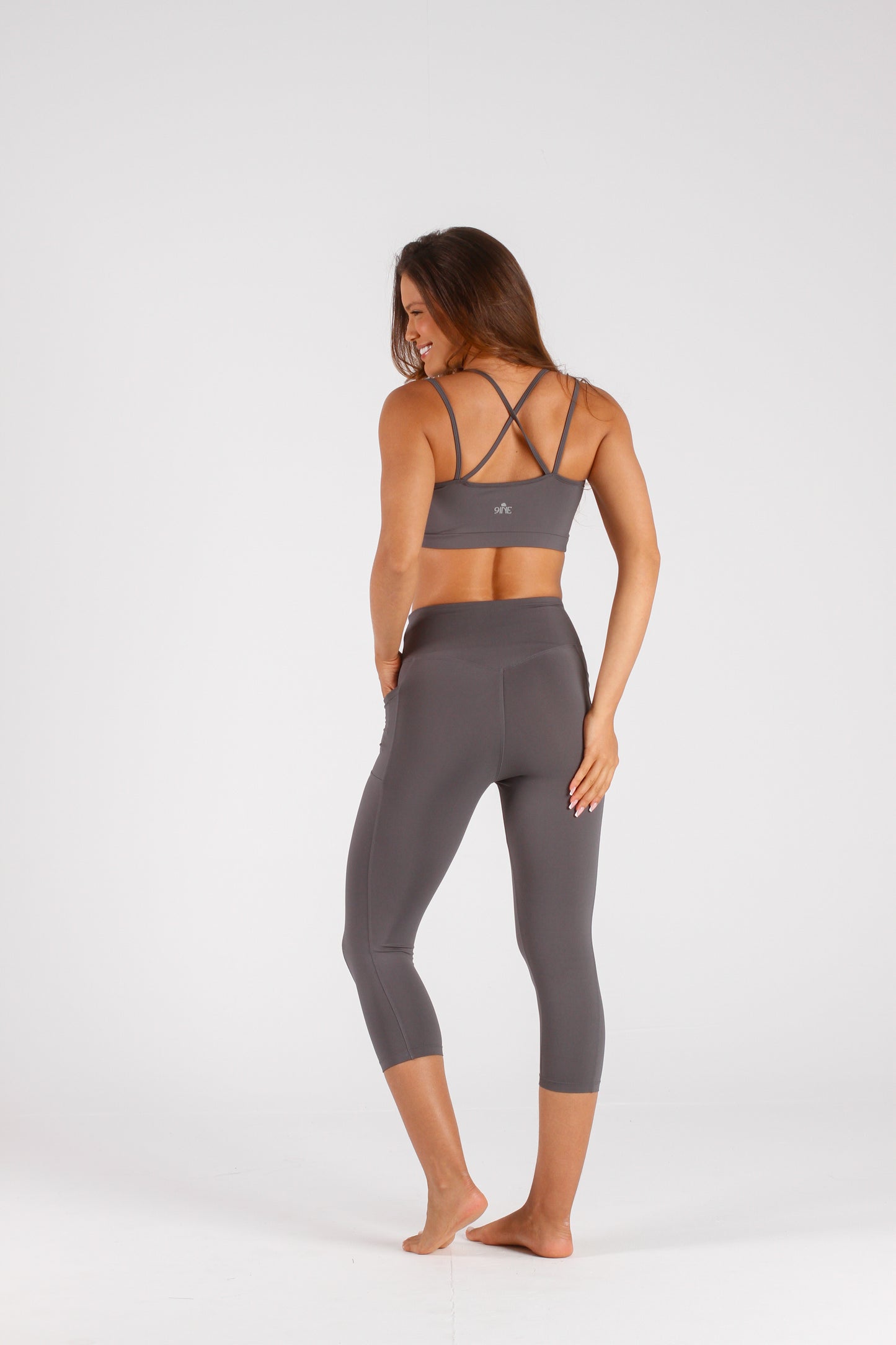 Grey Pocket 3/4 Legging