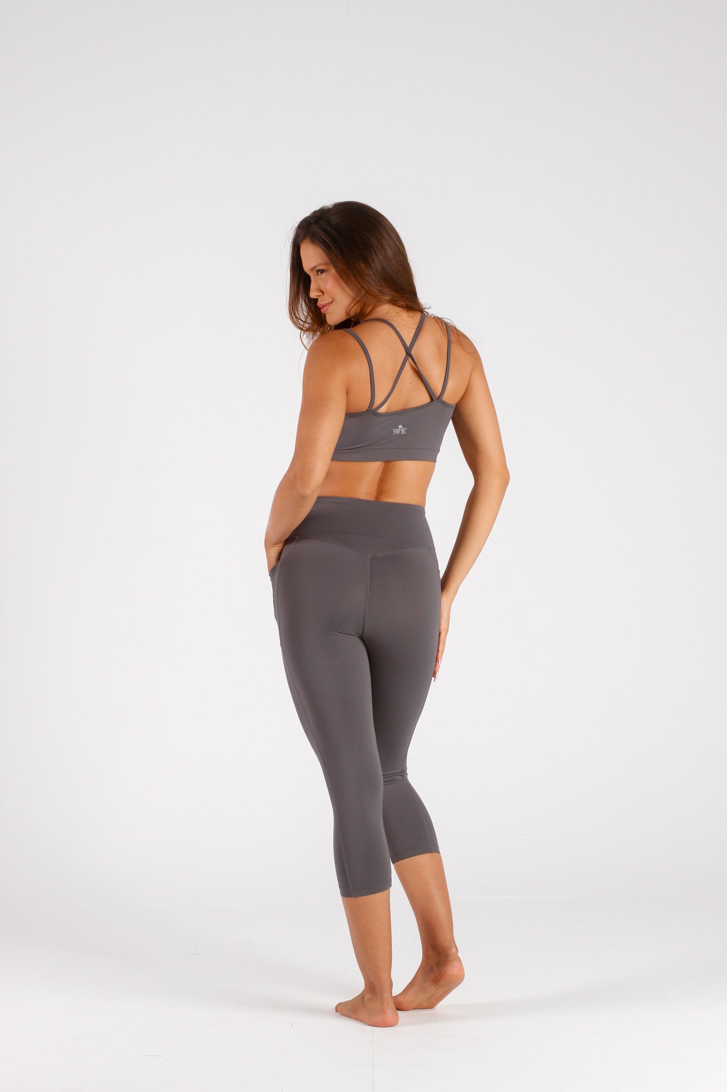 Grey Pocket 3/4 Legging