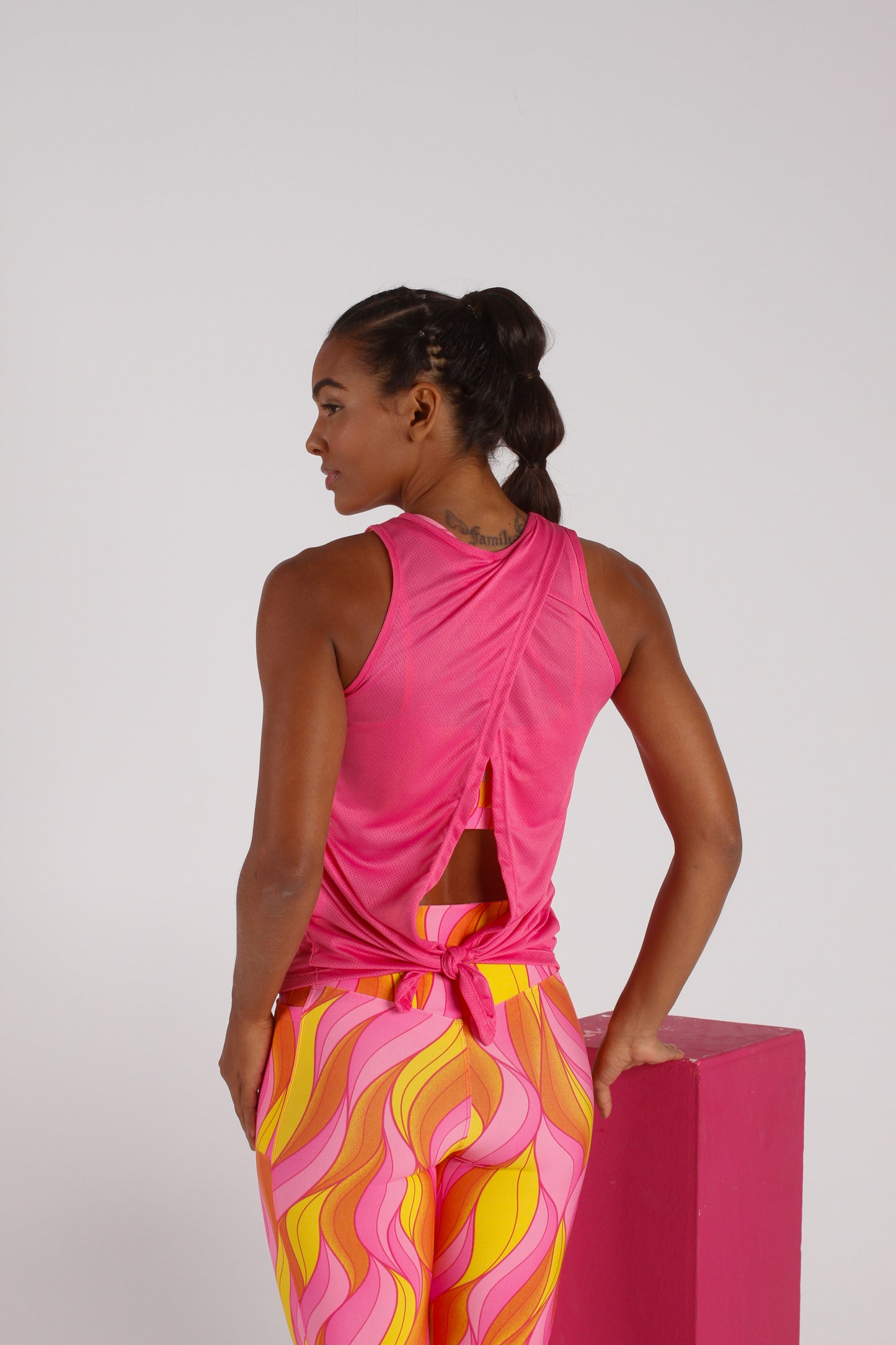 Light Pink Tie Back Tank