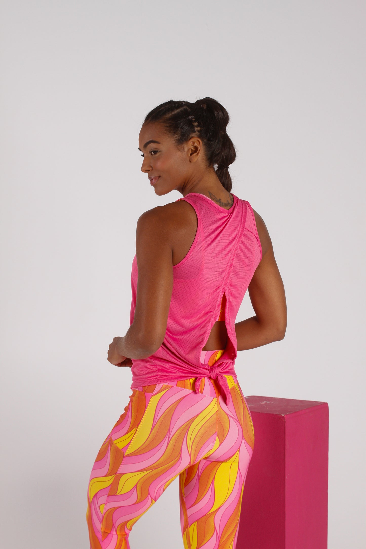 Light Pink Tie Back Tank