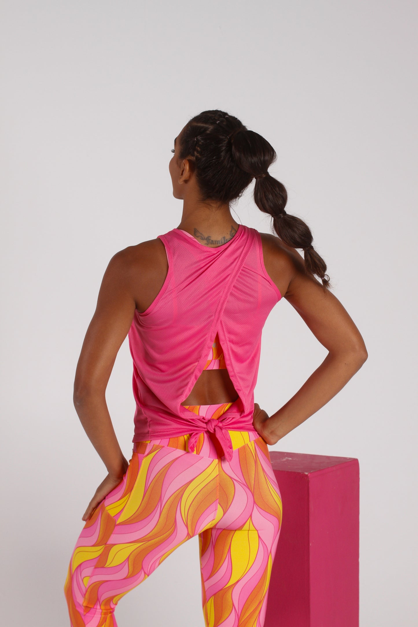 Light Pink Tie Back Tank
