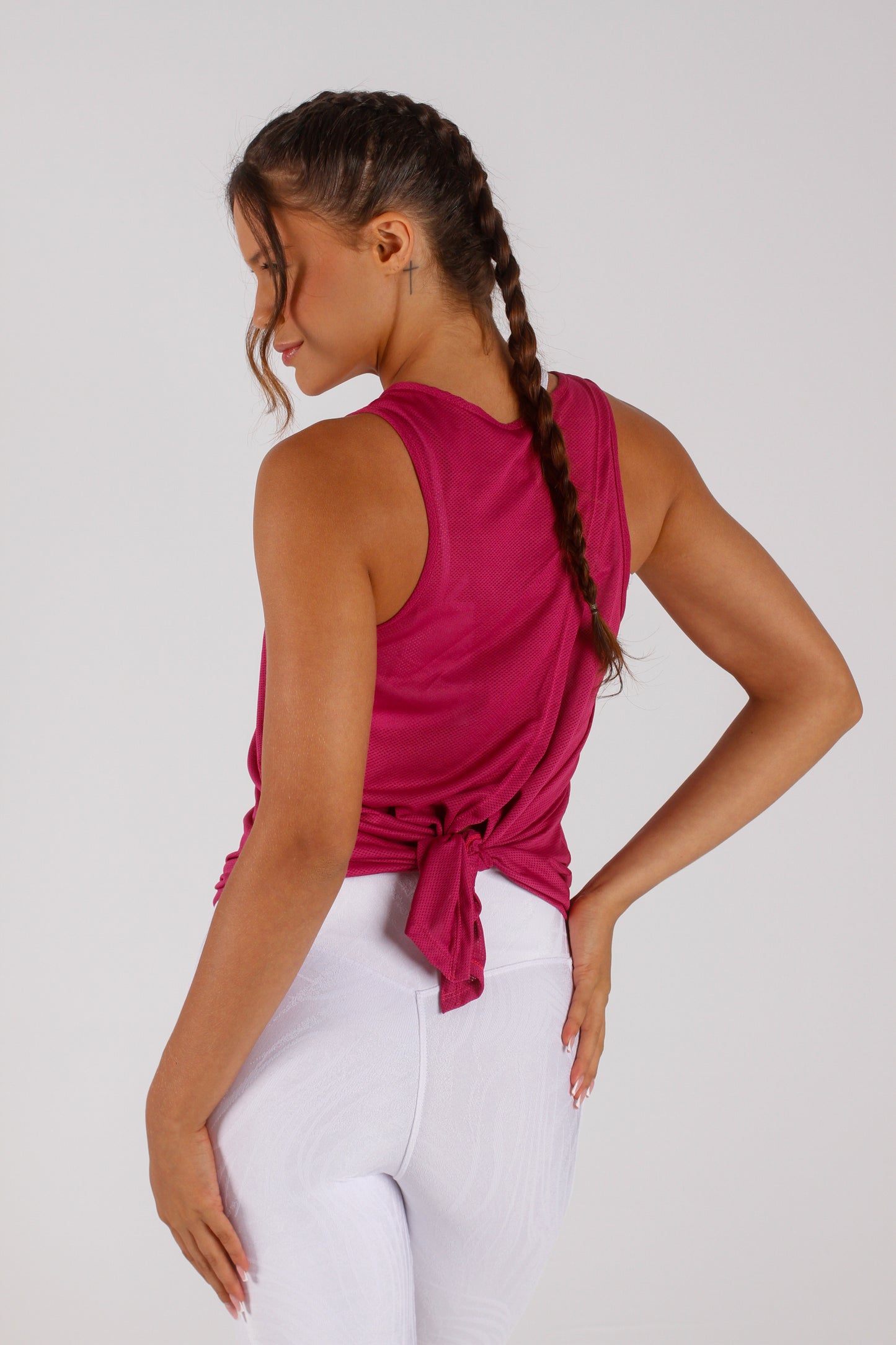 Dark Pink Tie Back Tank