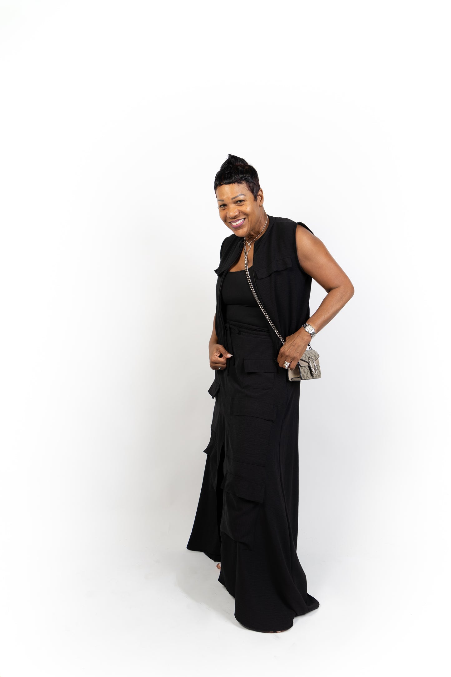 Black Cargo Skirt