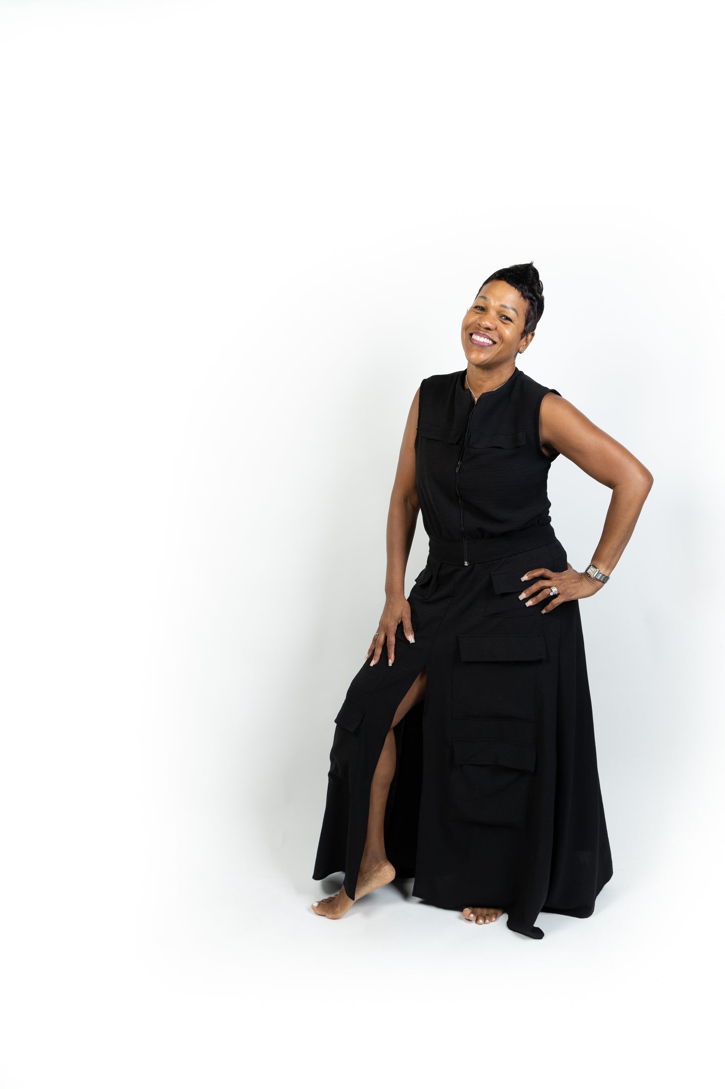 Black Cargo Skirt