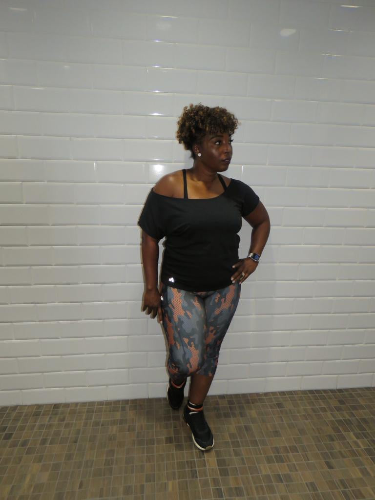 Orange Camo 3/4 Pocket Legging