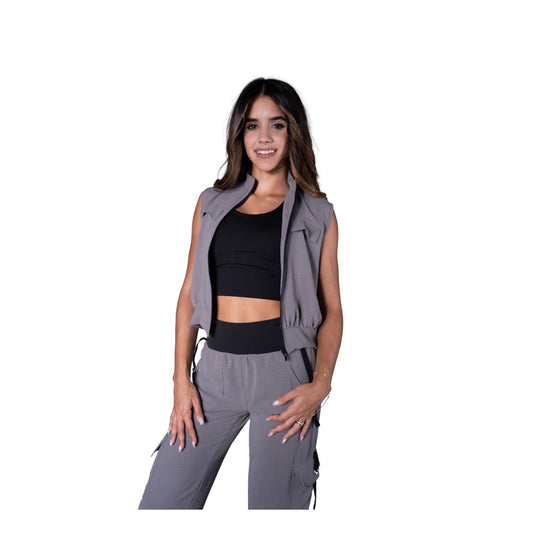 Grey Cargo Vest