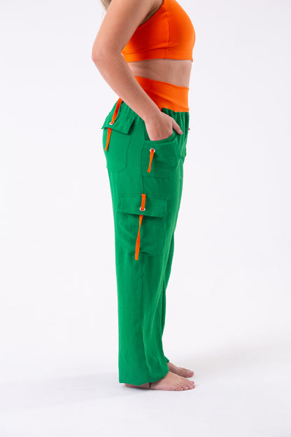Green & Orange Cargo Pant