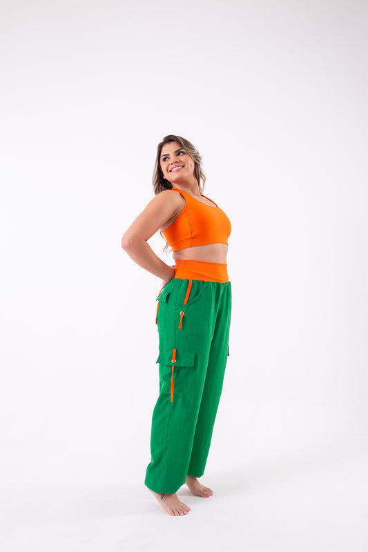 Green & Orange Cargo Pant