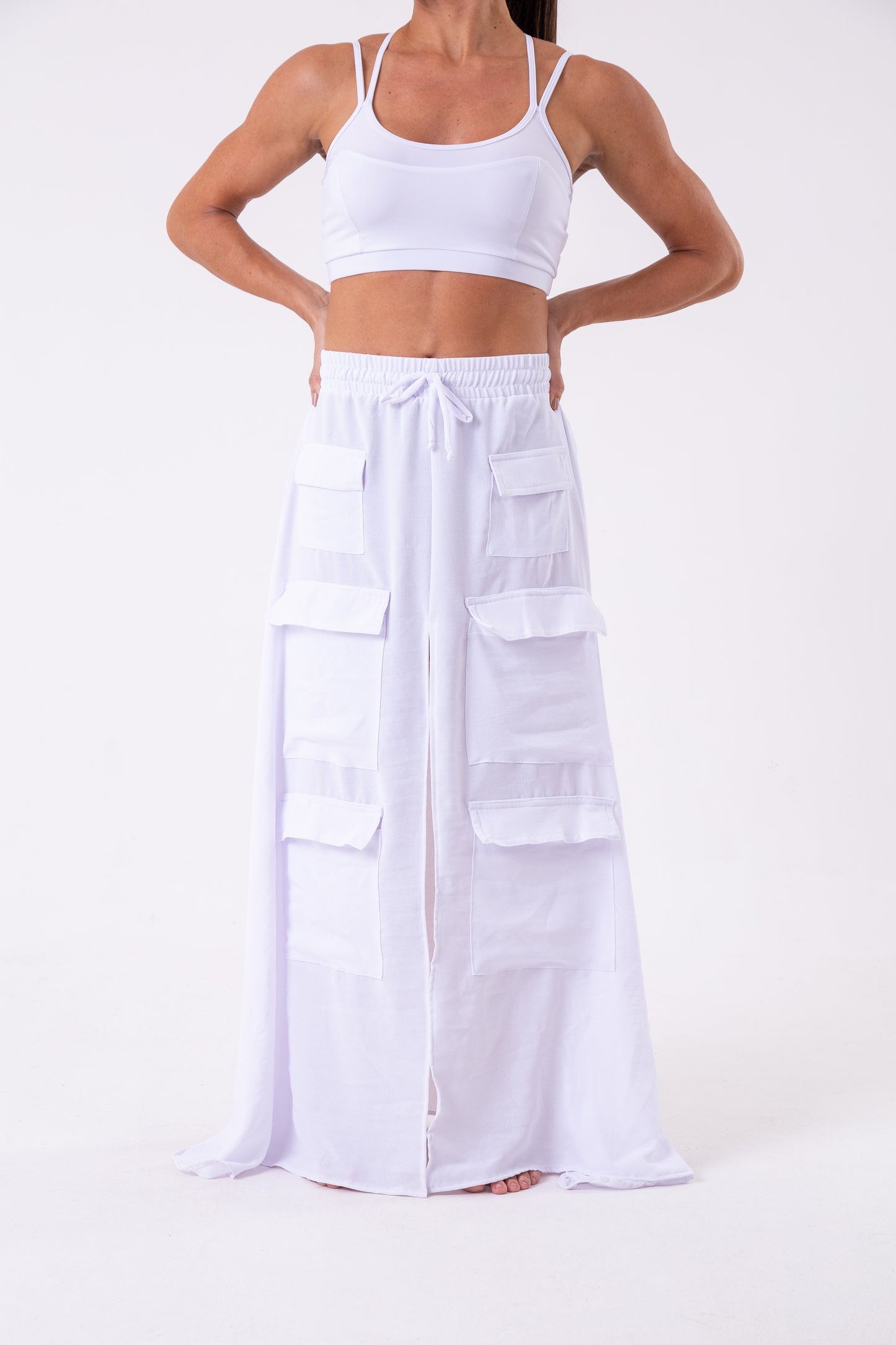 White Cargo Skirt