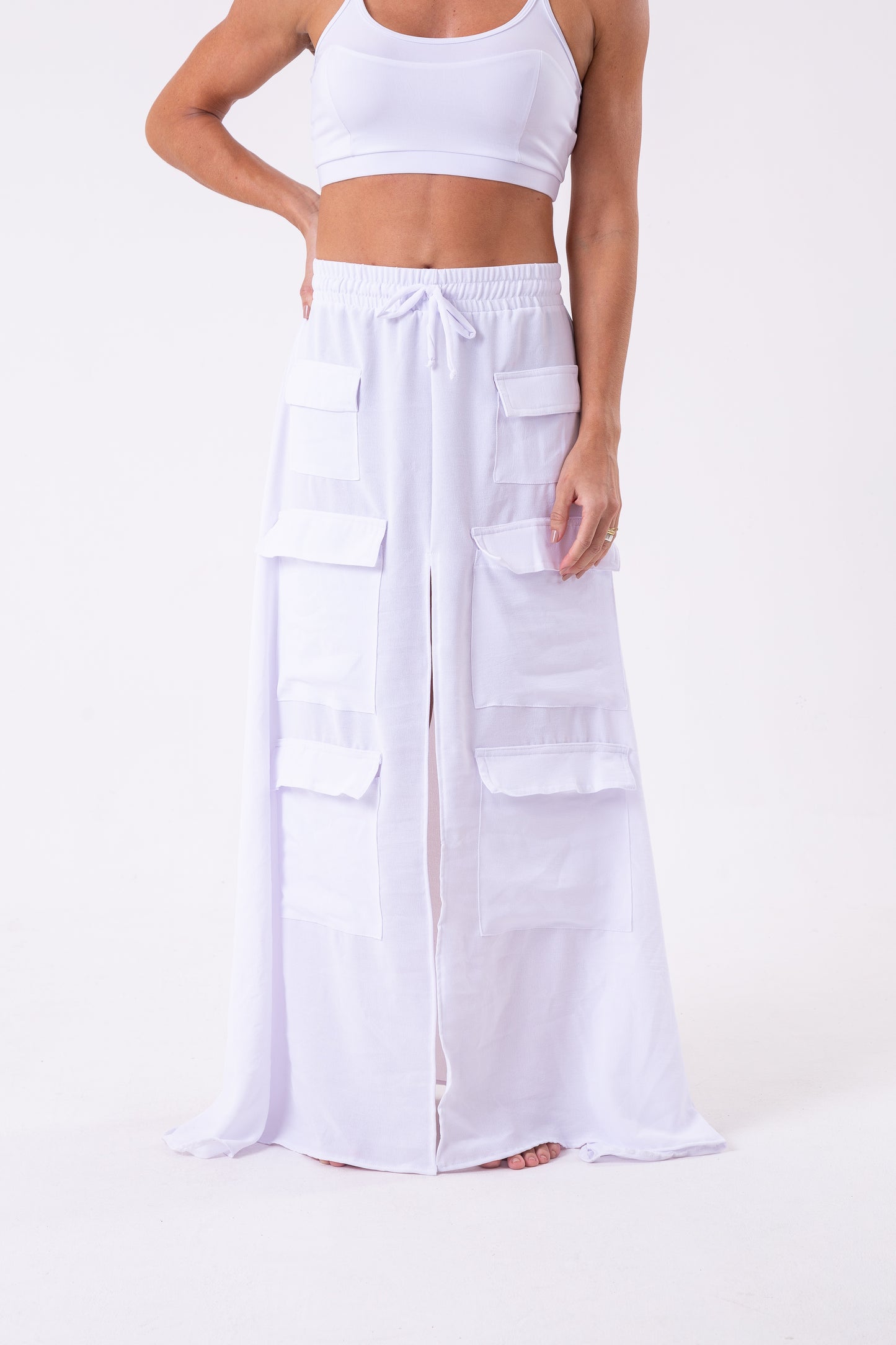 White Cargo Skirt