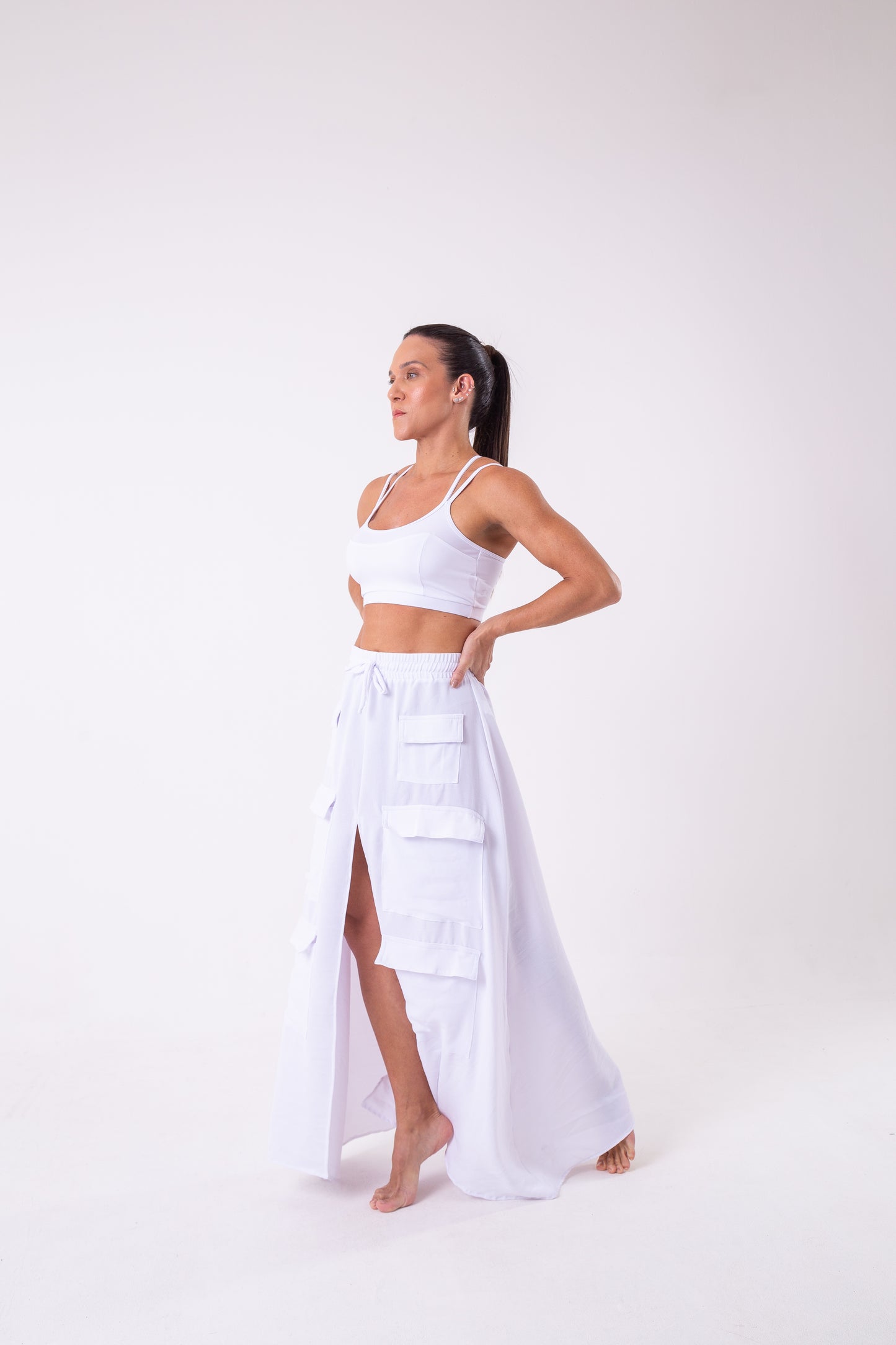 White Cargo Skirt