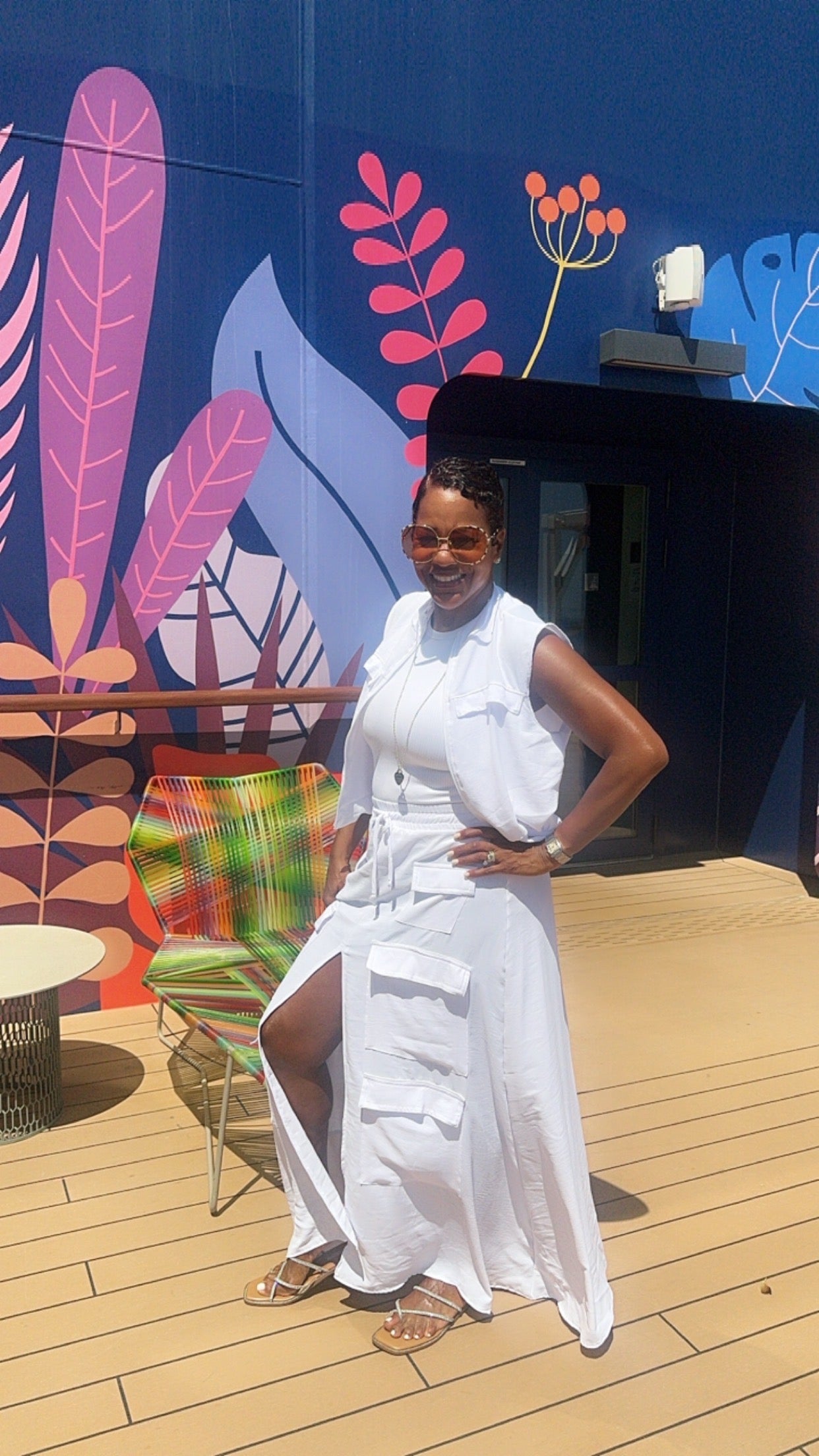 White Cargo Skirt M