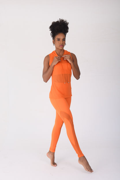 Orange Luxe Mesh Legging