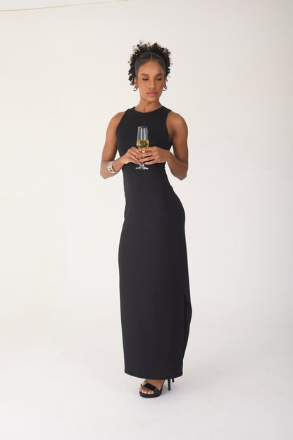 Ribbed Maxi Dress Black