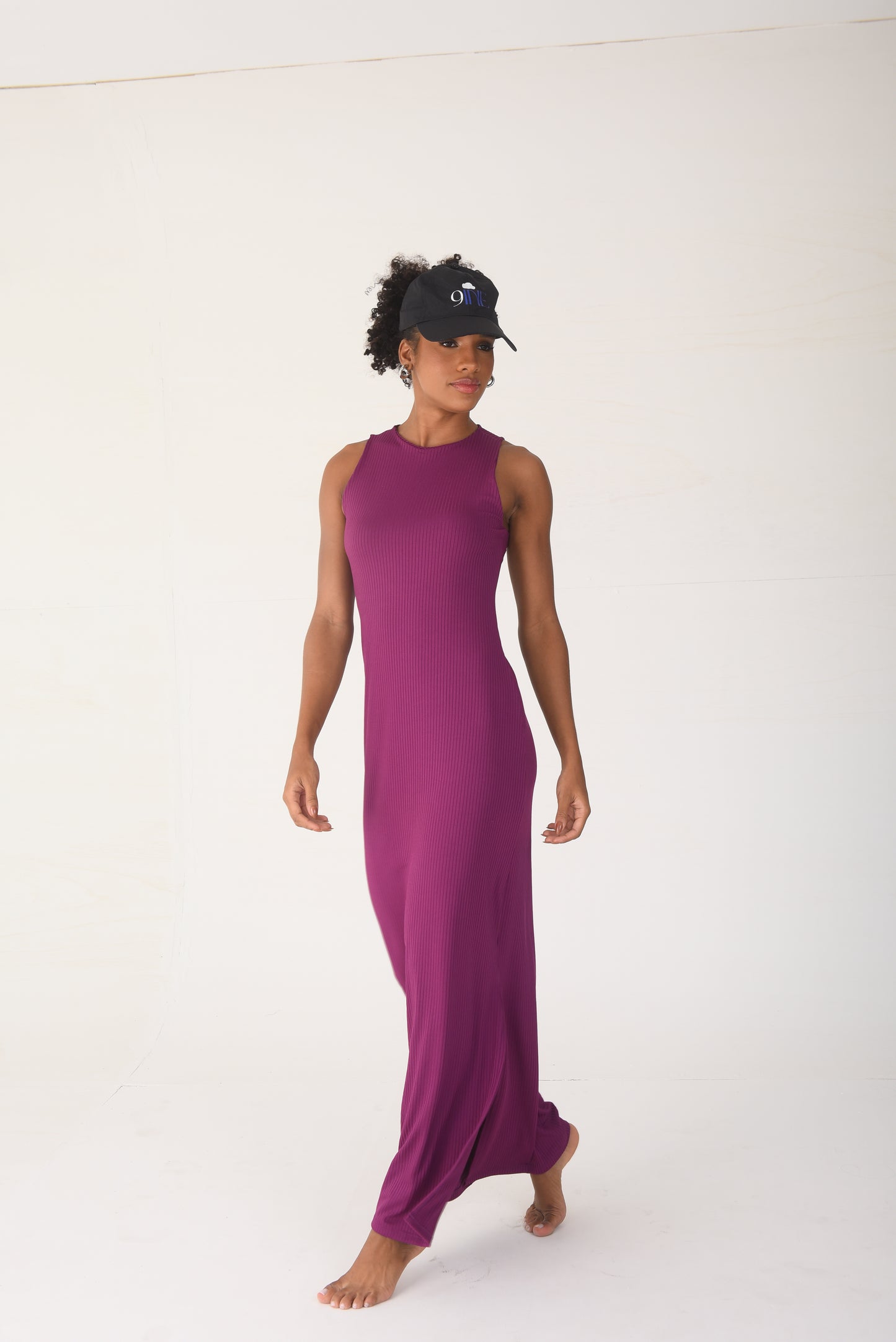 Ribbed Maxi Dress Purple