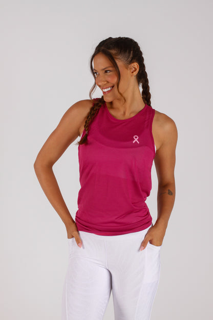 Heart Dark Pink Tie Back Tank